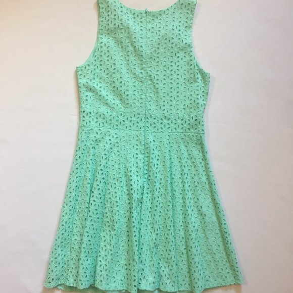 Grad Dress Mint Embroidered Lace Beaded Collar - Picture 13 of 16